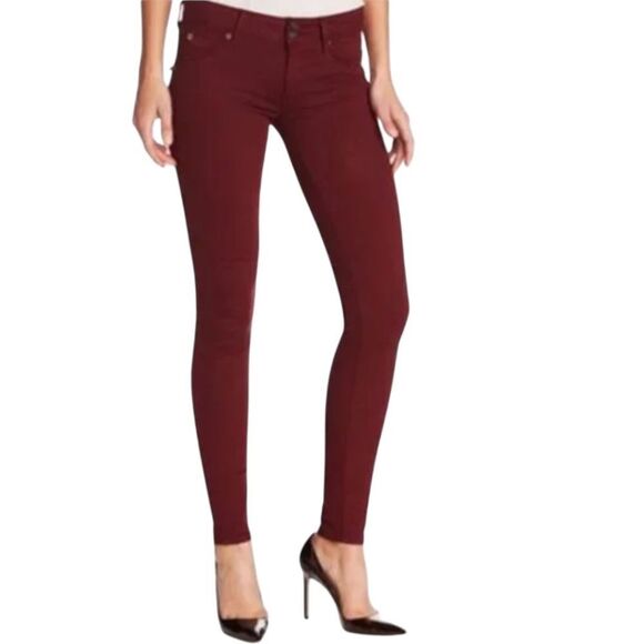 HUDSON Collin Skinny Midrise in Crimson - Picture 1 of 14